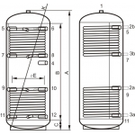 Concept 2WT-0500-00 puffertartály, két hőcserélős - 500 literes
